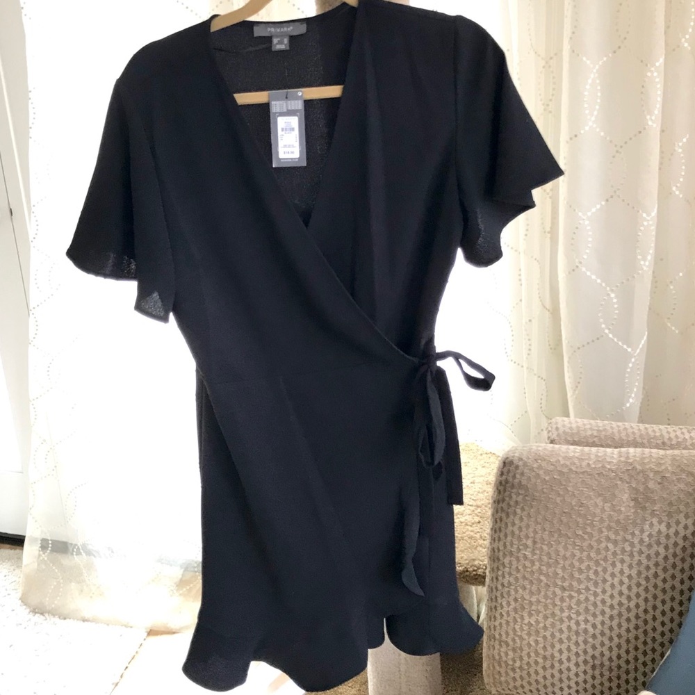 Black Wrap Tie Dress Primark new with tags